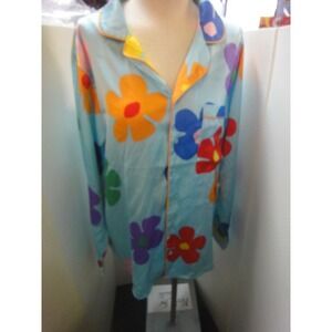 Nordstrom BP Be Proud womens M button front long sleeve pajama pj top shirt NEW